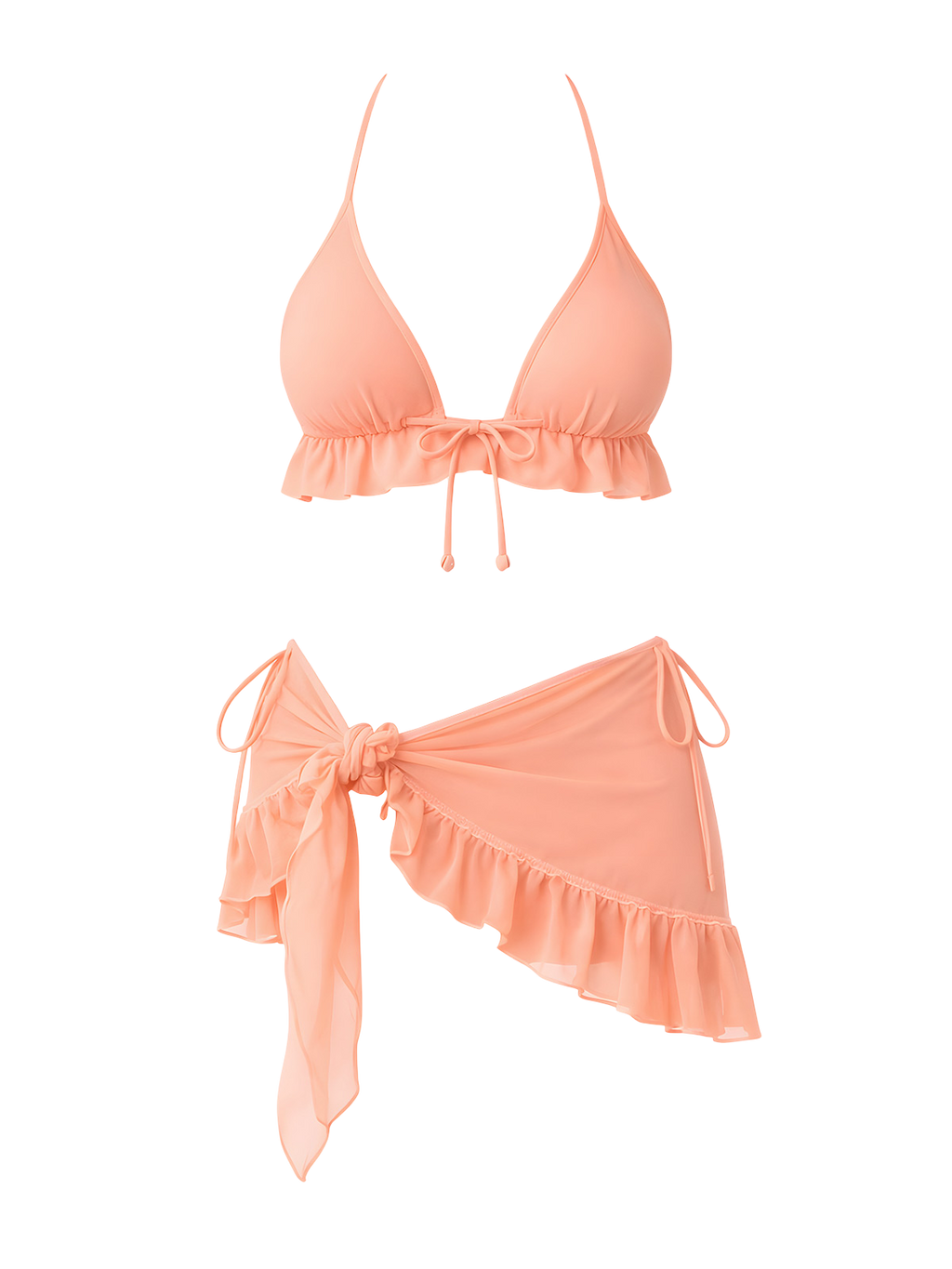 Ruffle-Bikini Set with Wrap