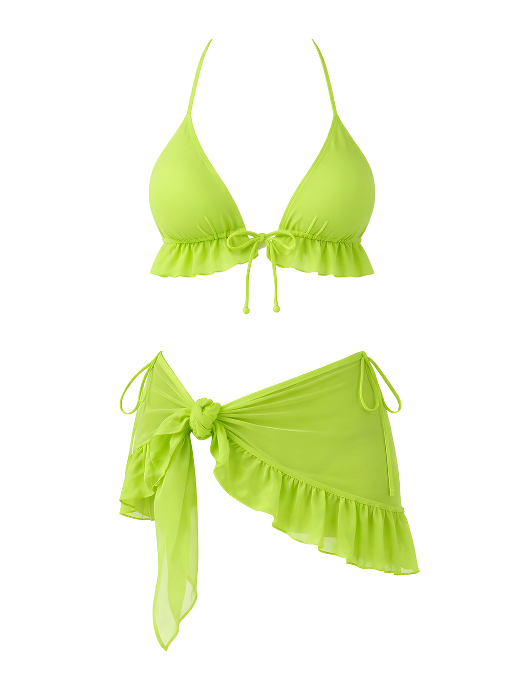 Ruffle-Bikini Set with Wrap