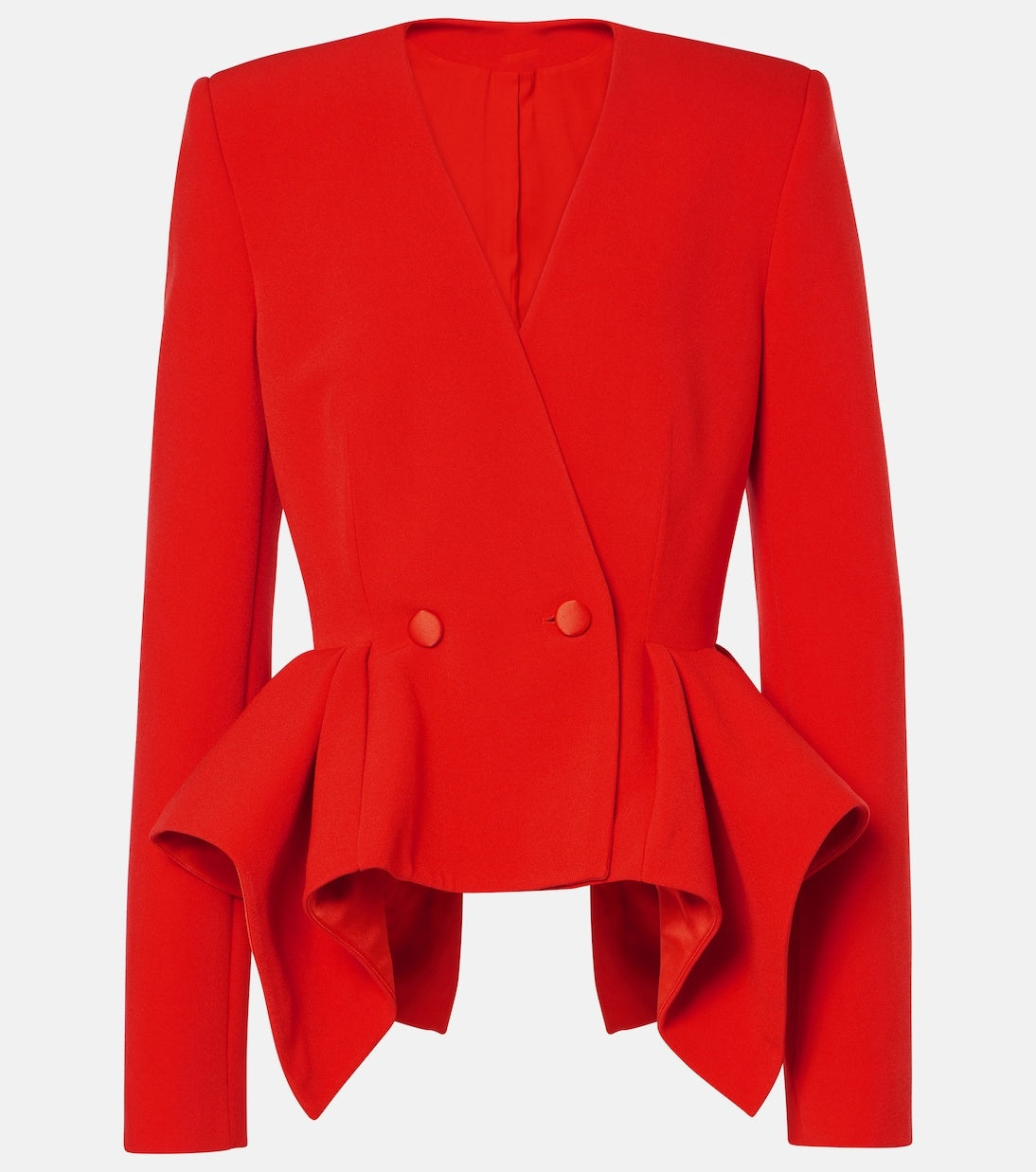 Audith Ruffled Blazer Two Piece Set - Red