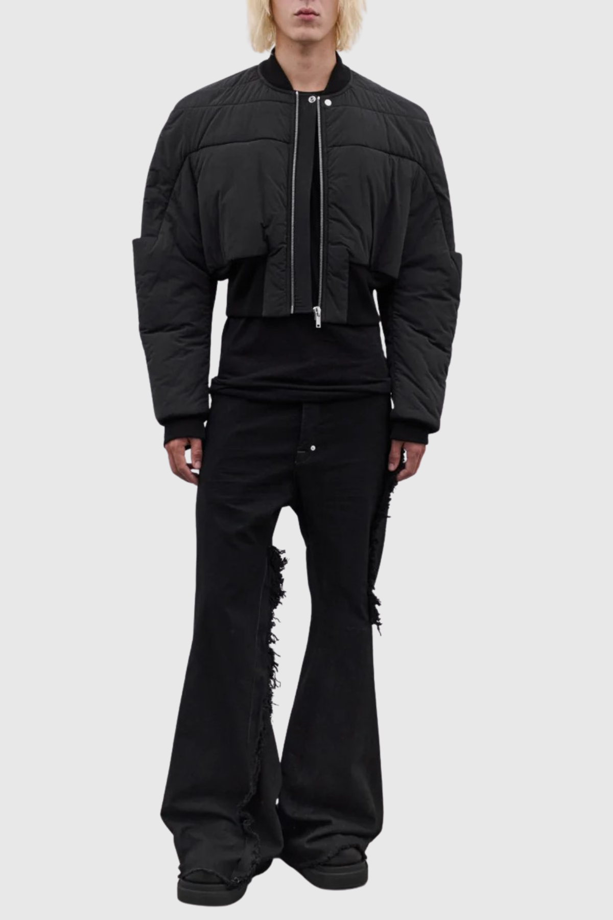 Scoro Cropped Bomber Jacket  - Black
