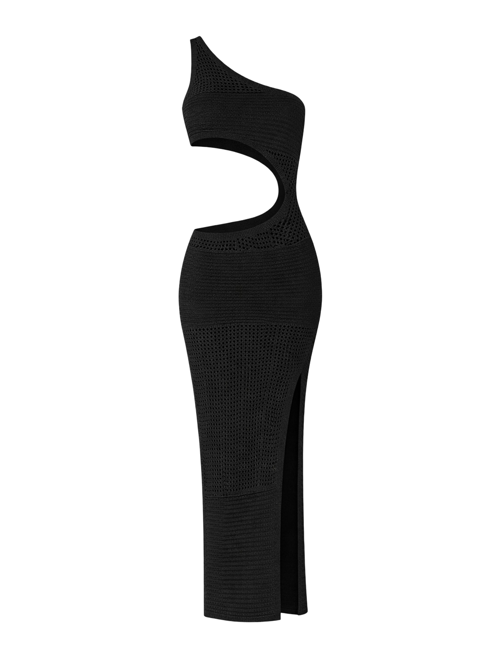 Mira Sculpt Mesh Slit Dress