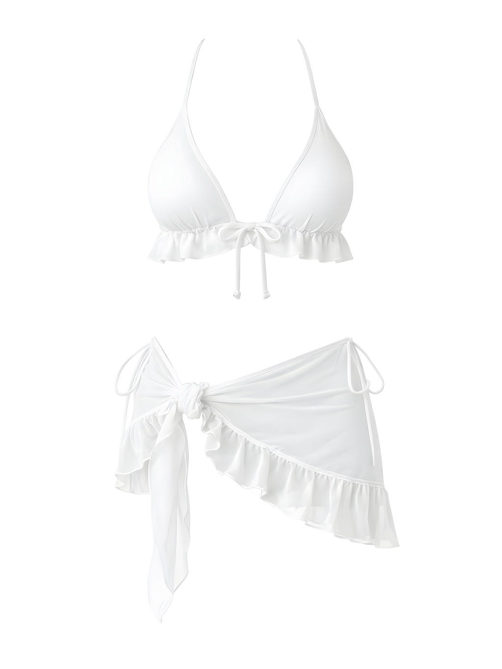 Ruffle-Bikini Set with Wrap