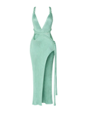 Chloe-Braided Slit Dress