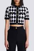 Abiga Diamond Jacquard Knit Top