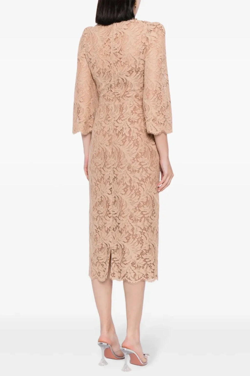 Acotas Lace Crystal-embellished Midi Dress - Nude