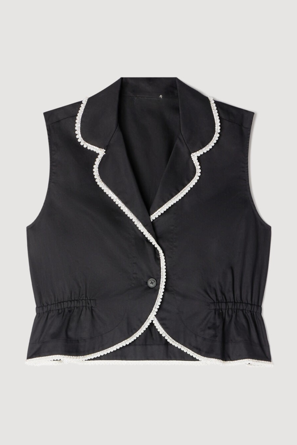 Adelbo Beaded Collar Top