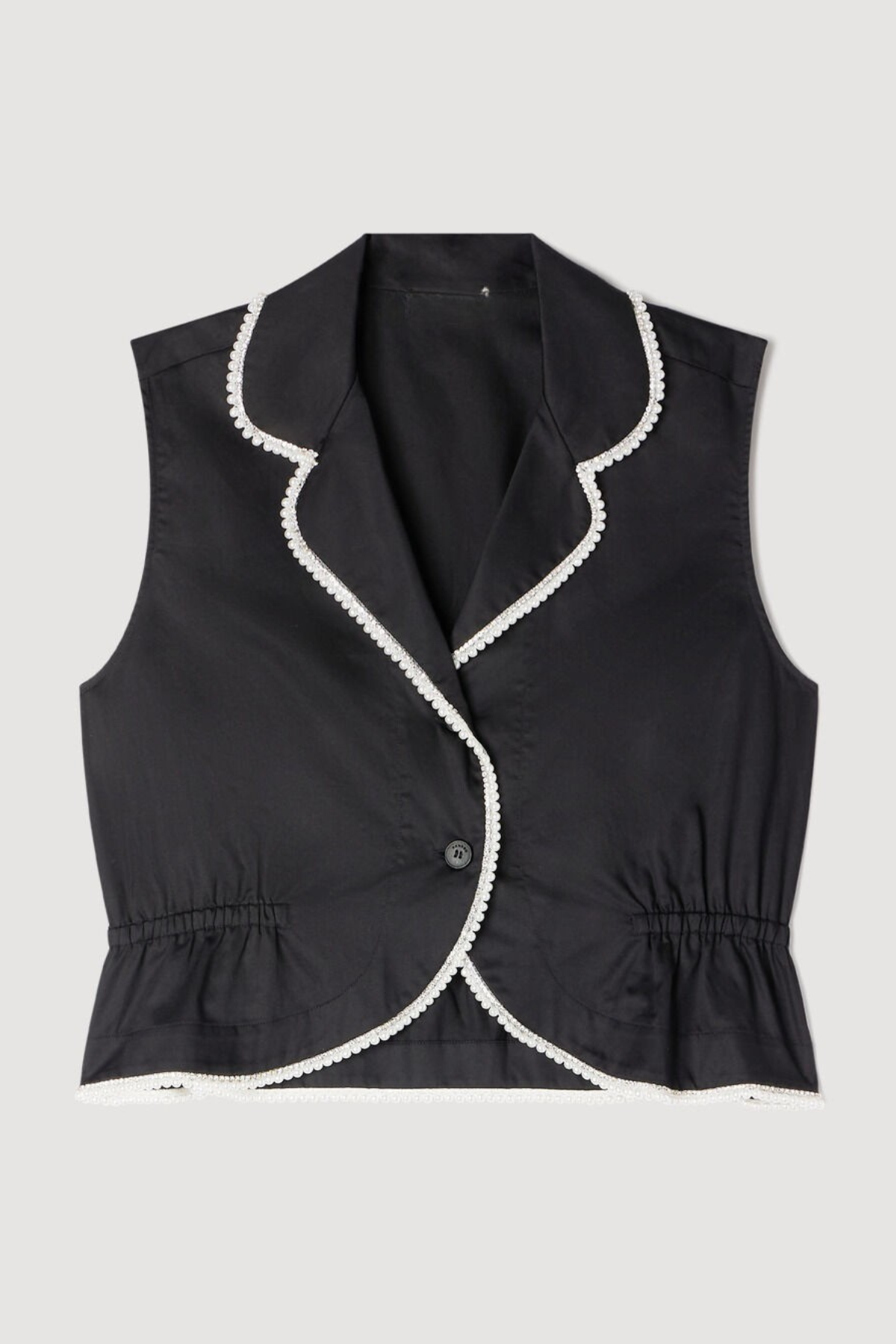 Adelbo Beaded Collar Top