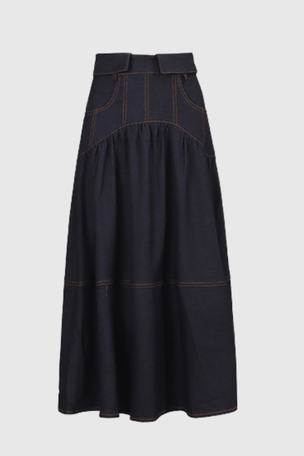 Aeven Denim Cape Top & Midi Skirt Set
