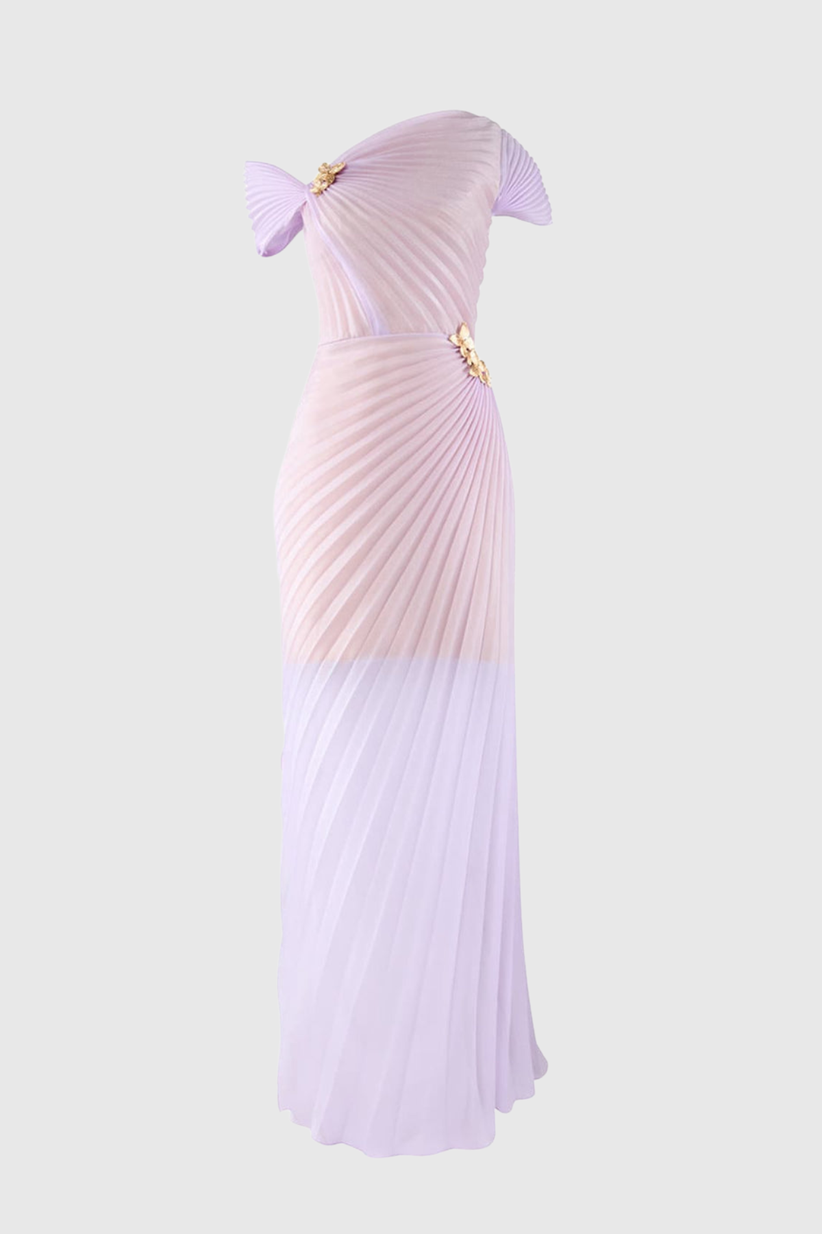 Airate Asymmetric Pleated Maxi Dress