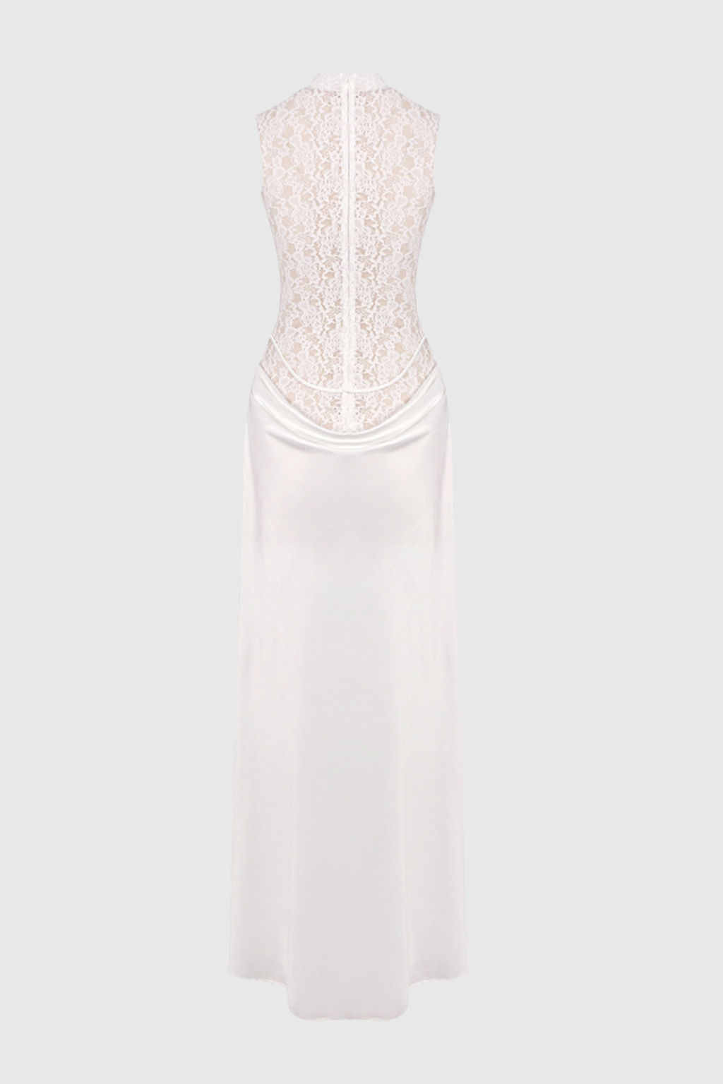 Akiva Lace Floral Sleeveless Draped Maxi Dress