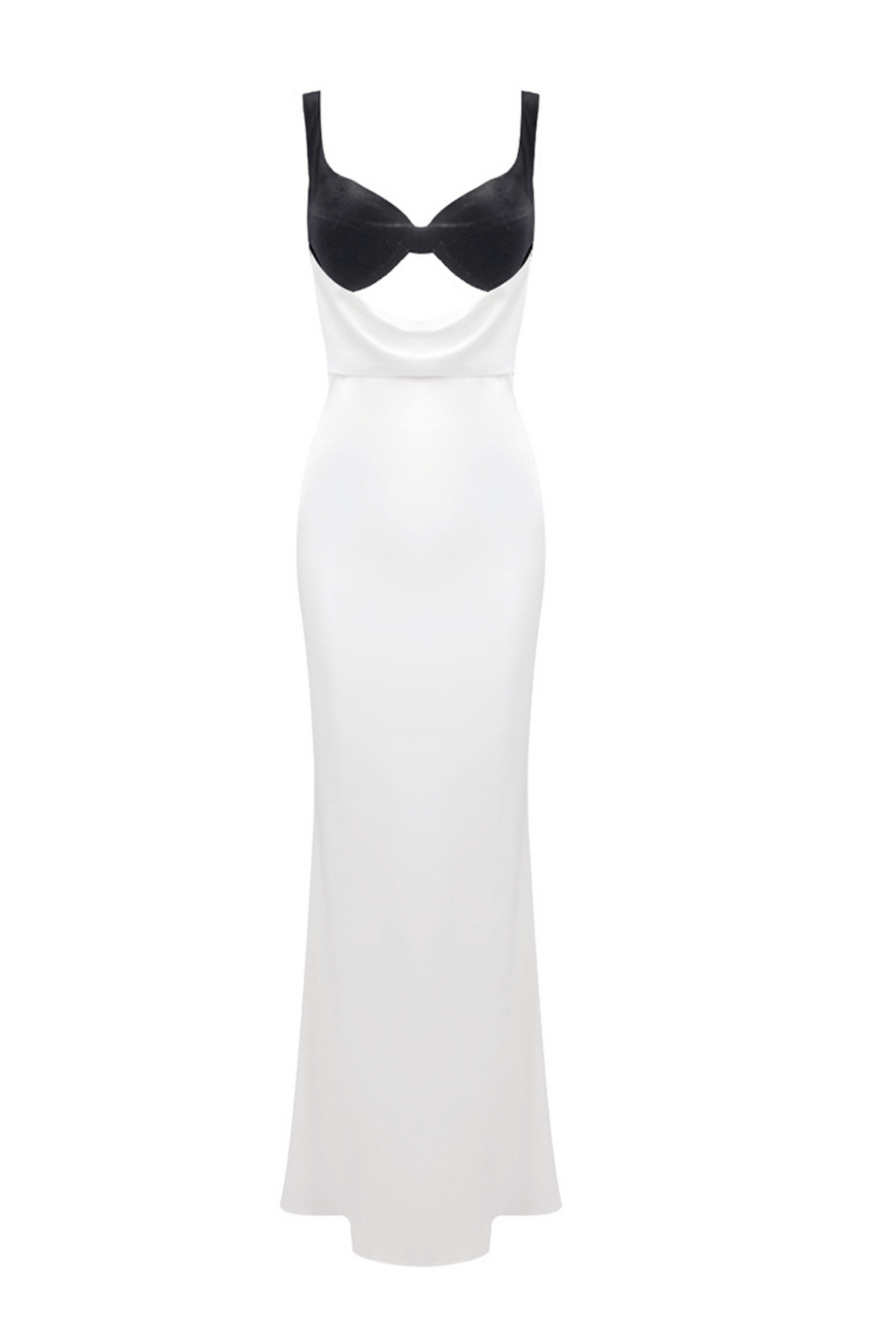 Alfredo Satin Cutout Velvet Maxi Dress - White