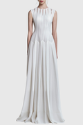 Alora Shirred Textured Cutout Maxi Dress