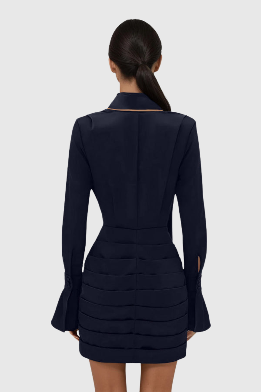 Alvin Satin Scarf Ruched Mini Dress