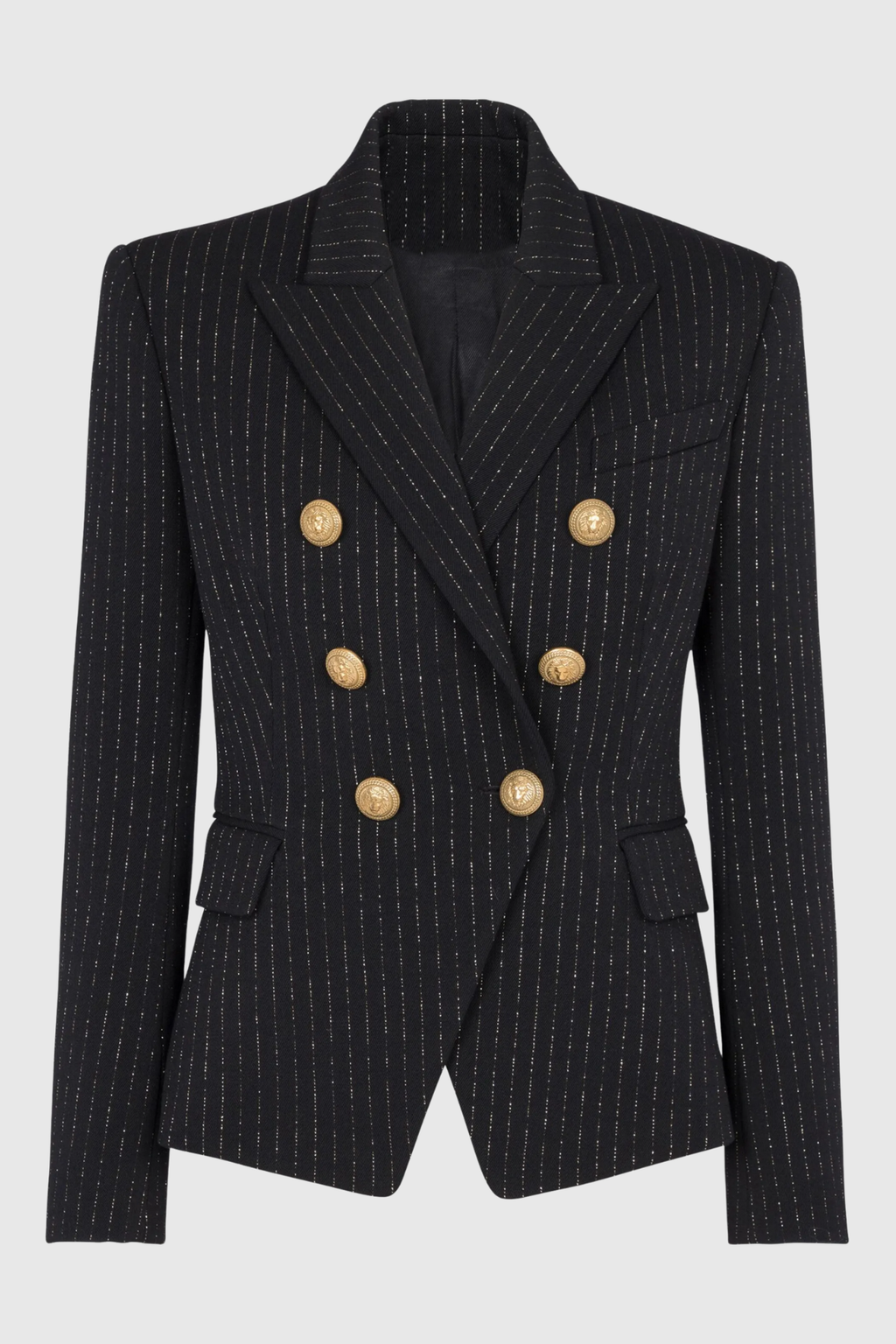 Amira Pinstripe Buttoned Blazer & Pants Set