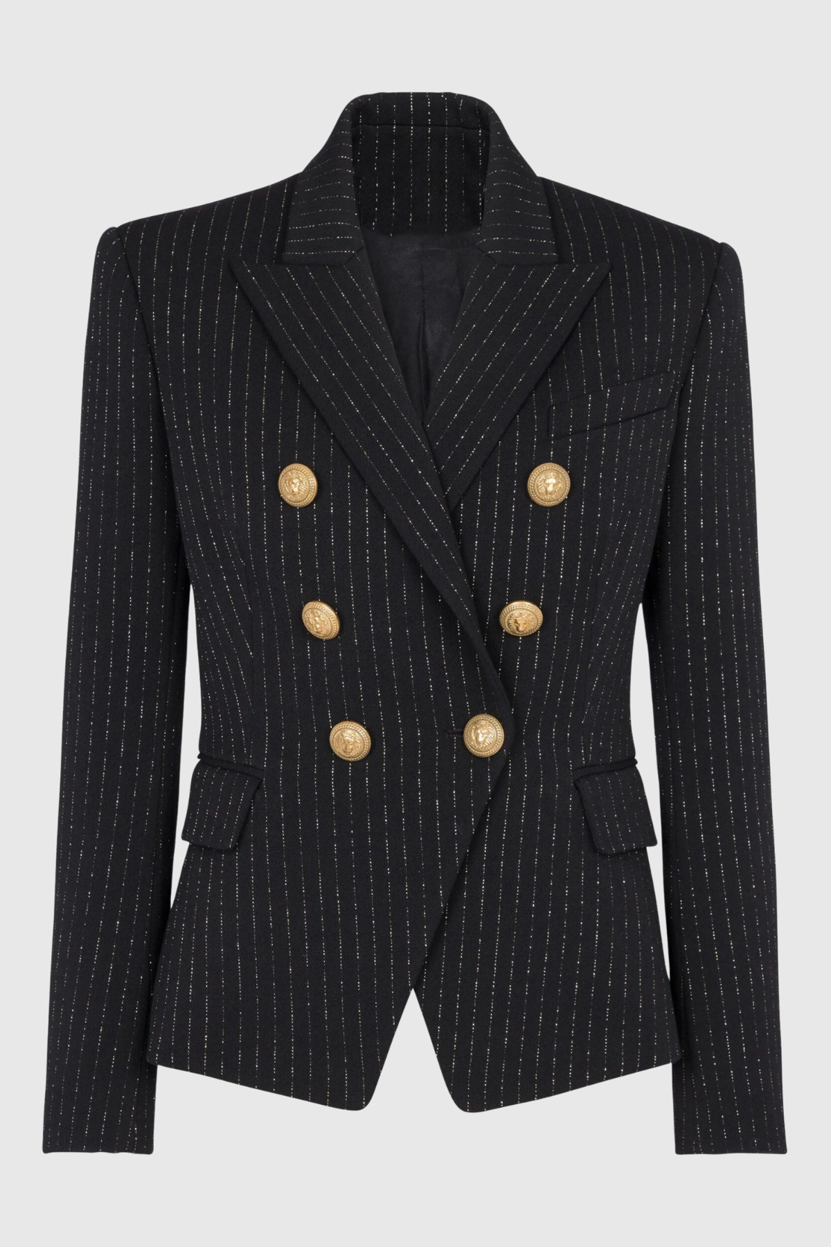 Amira Pinstripe Buttoned Blazer & Pants Set