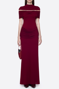 Amoda Cutout Ruched Maxi Dress - Wine
