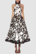 Anett Halter Floral Embroidered Midi Dress