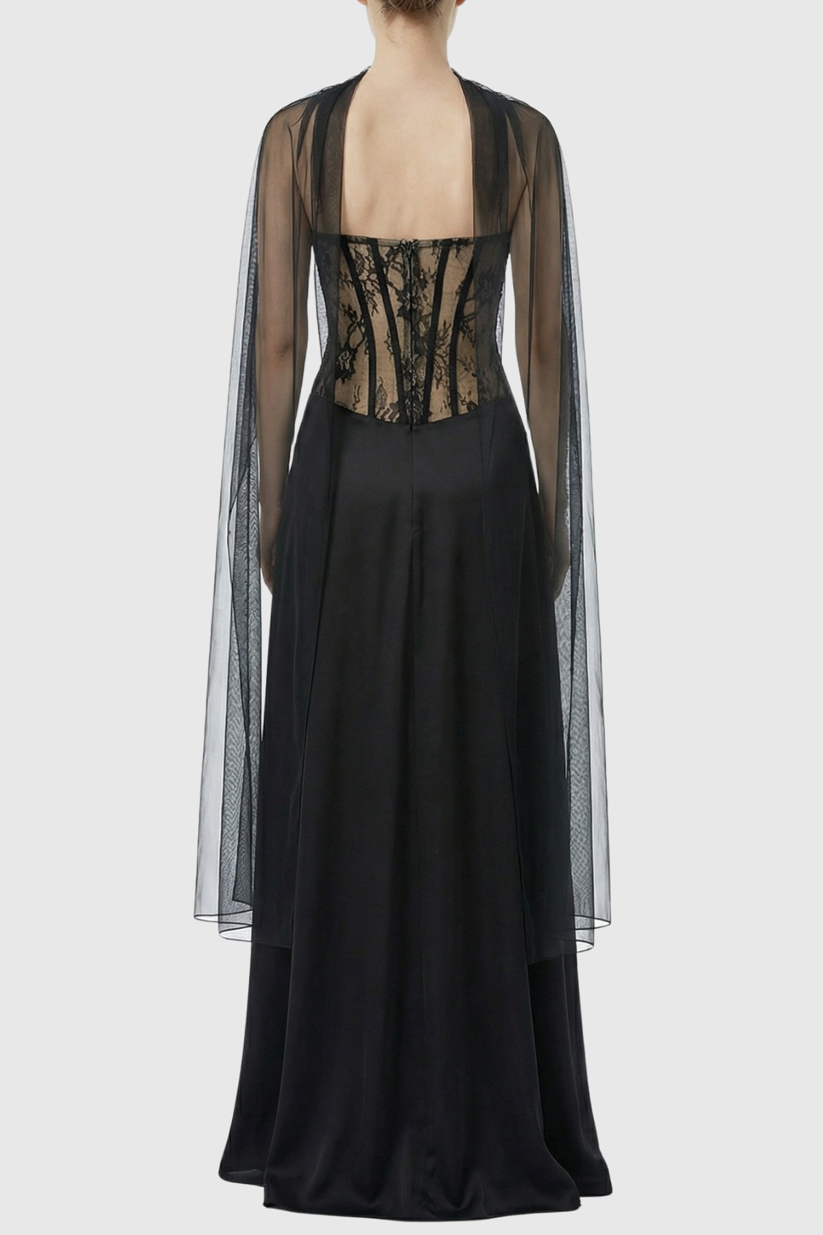 Eeroa Strapless Lace Scarf  Maxi Dress