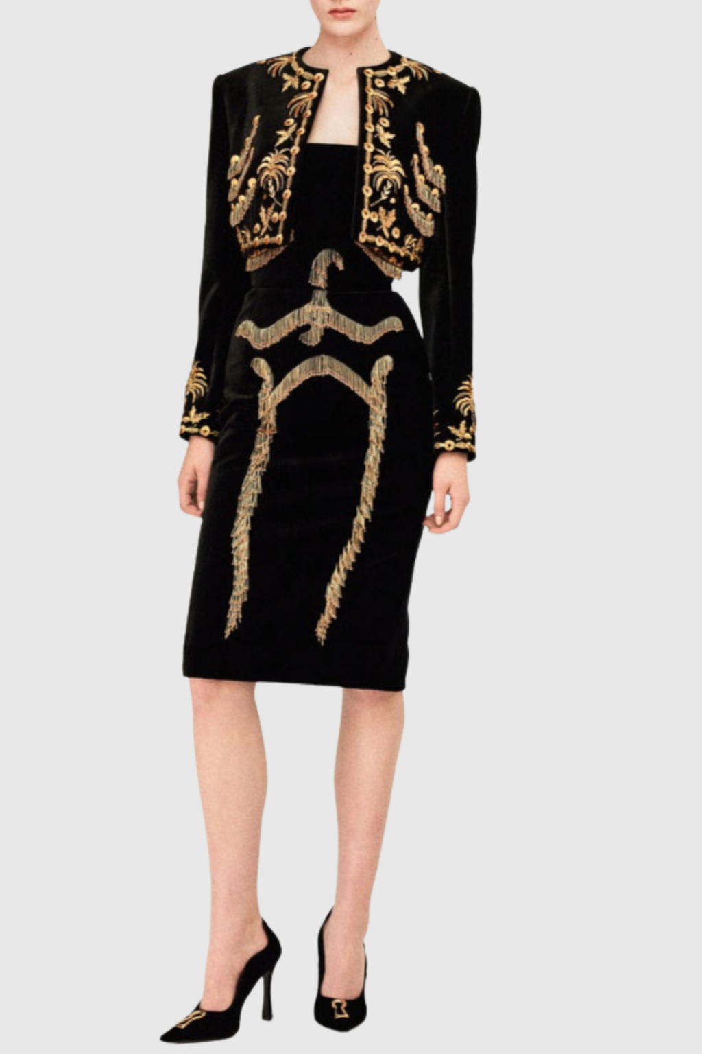 Annabet Strapless Embroidered Mini Dress