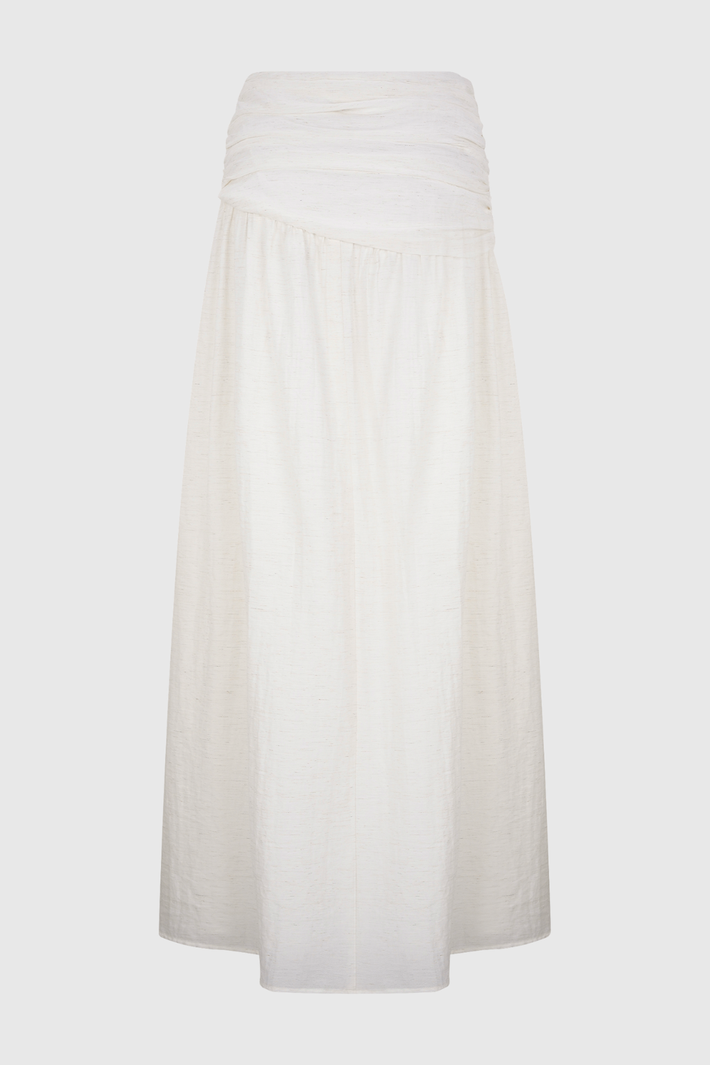 Annike Ruched Top & Knot Maxi Skirt Set - White