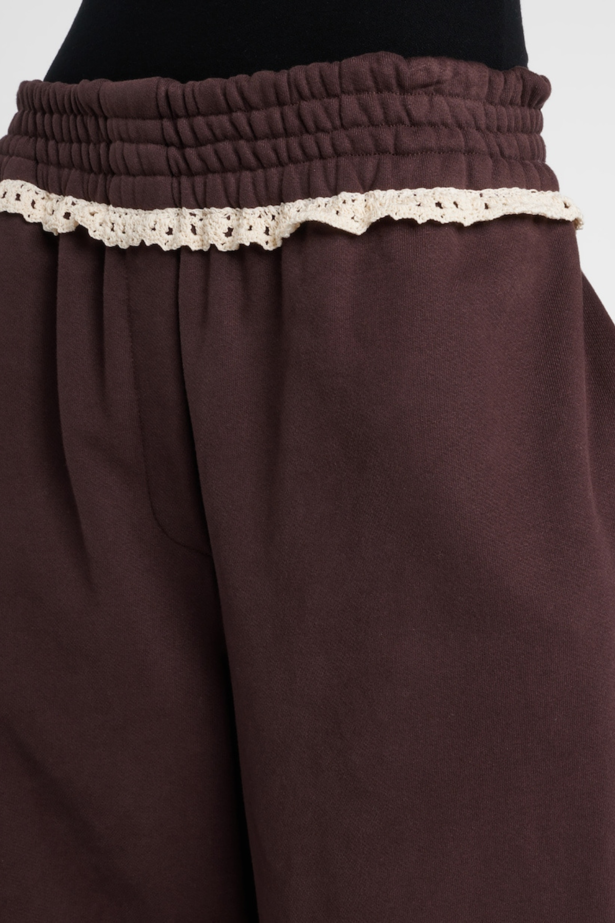 Ardesia Crochet-trimmed Sweatpants - Chocolate