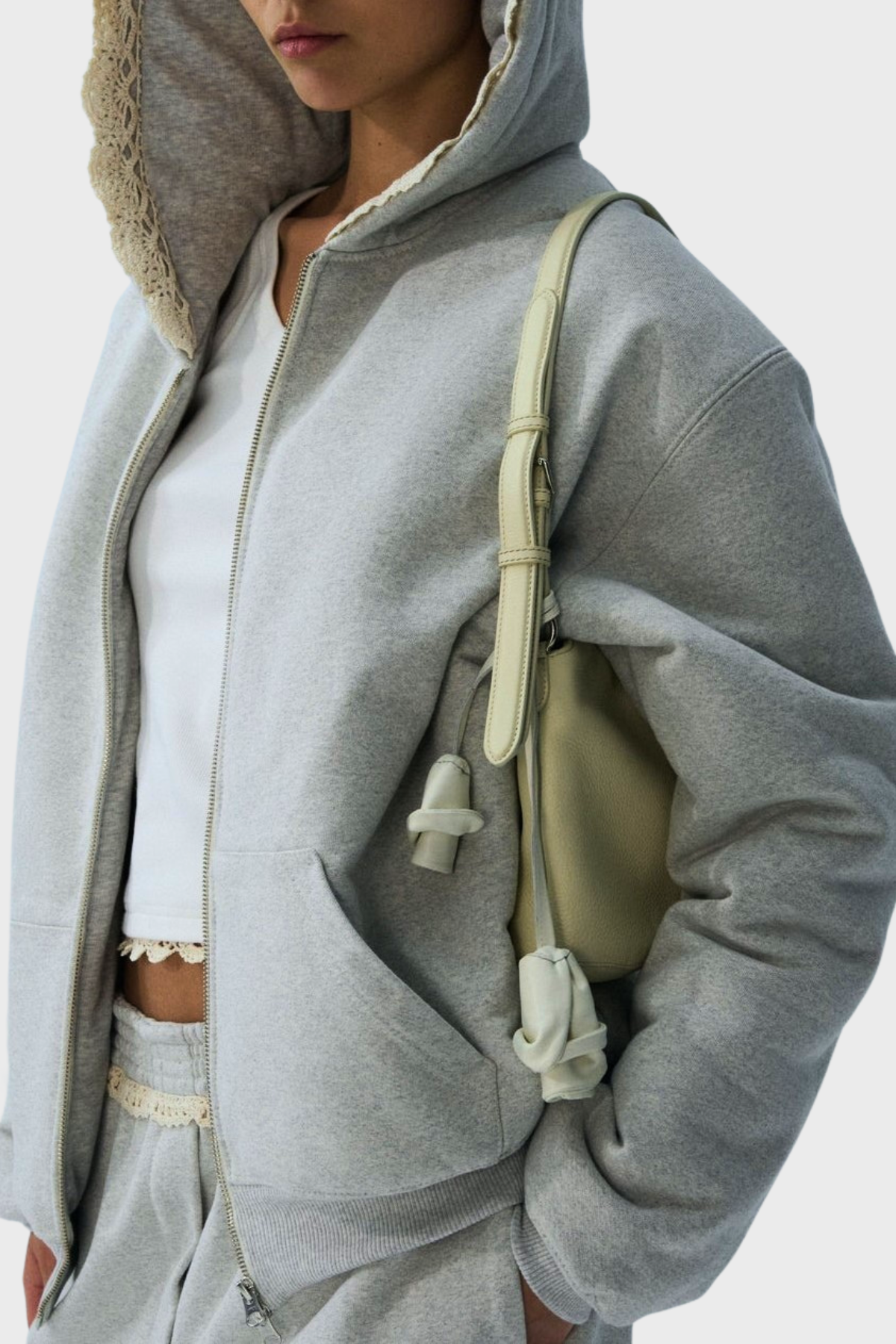 Ardesia Crochet-trimmed Sweatpants - Grey