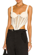 Arlette Crochet Corset Top - Beige