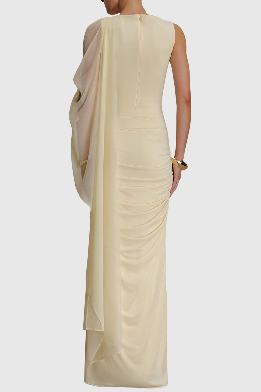Arta Asymmetrical Ruched Maxi Dress - Yellow