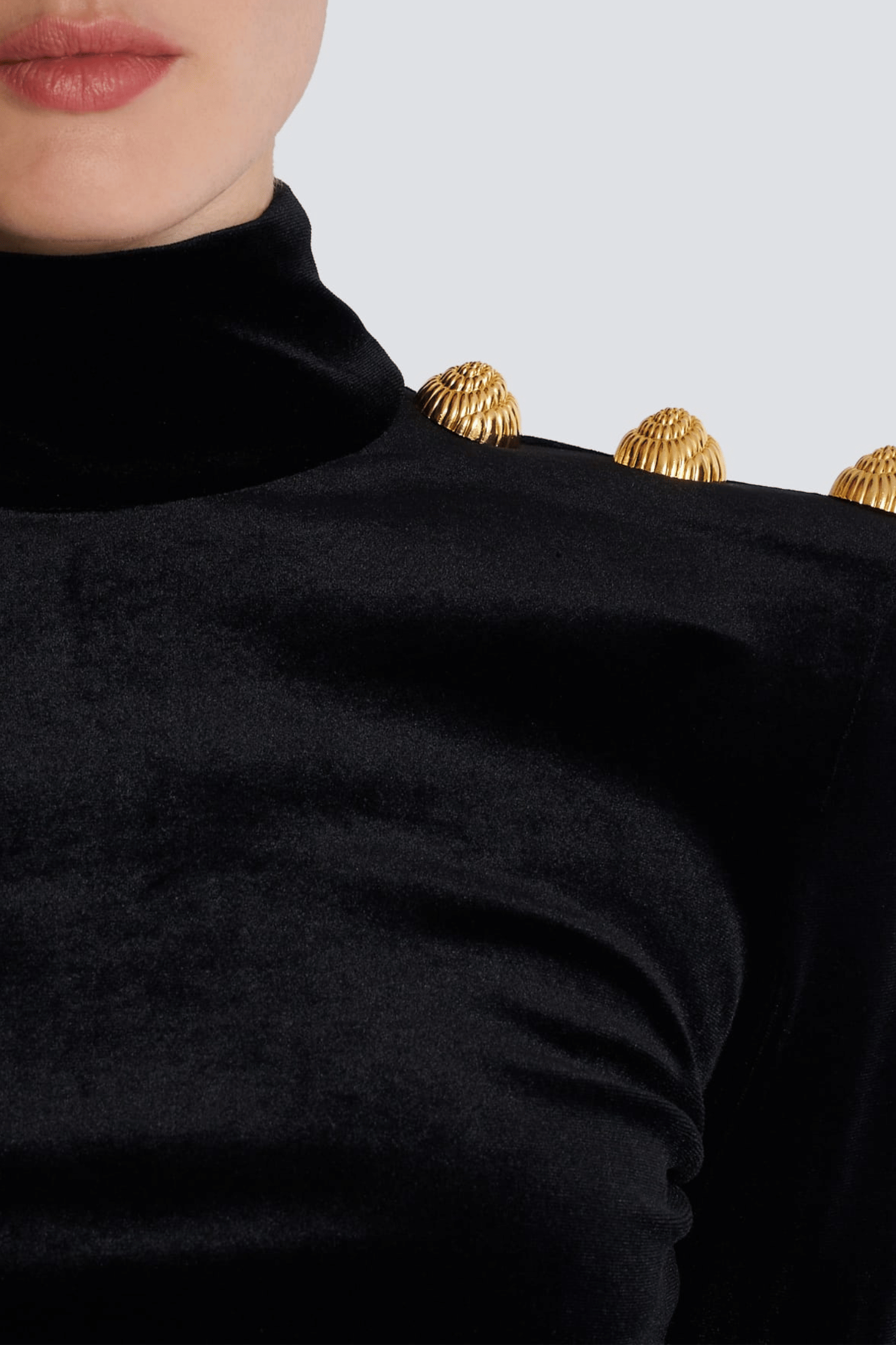Asina Velvet Gold Buttoned Top