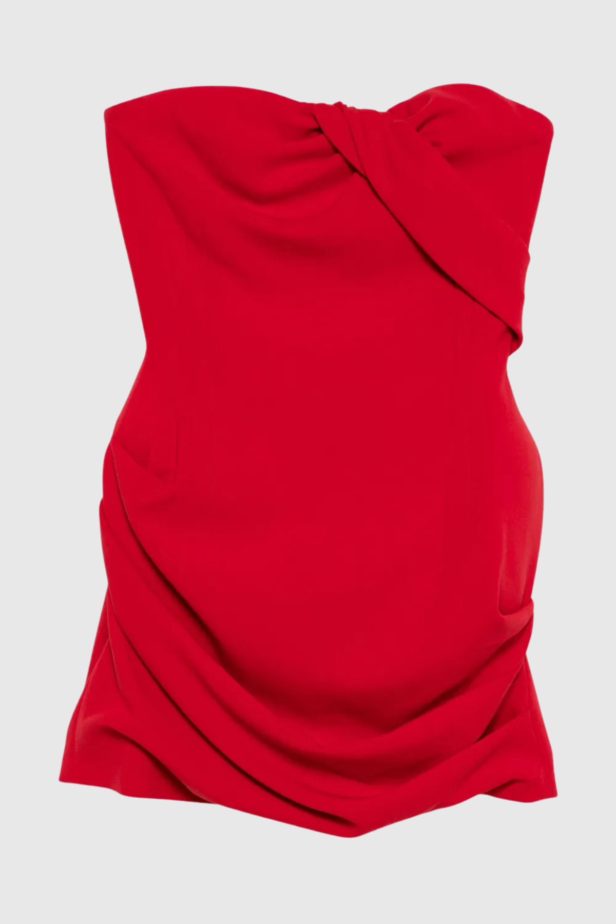 Assisi Strapless Draped Mini Dress - Red