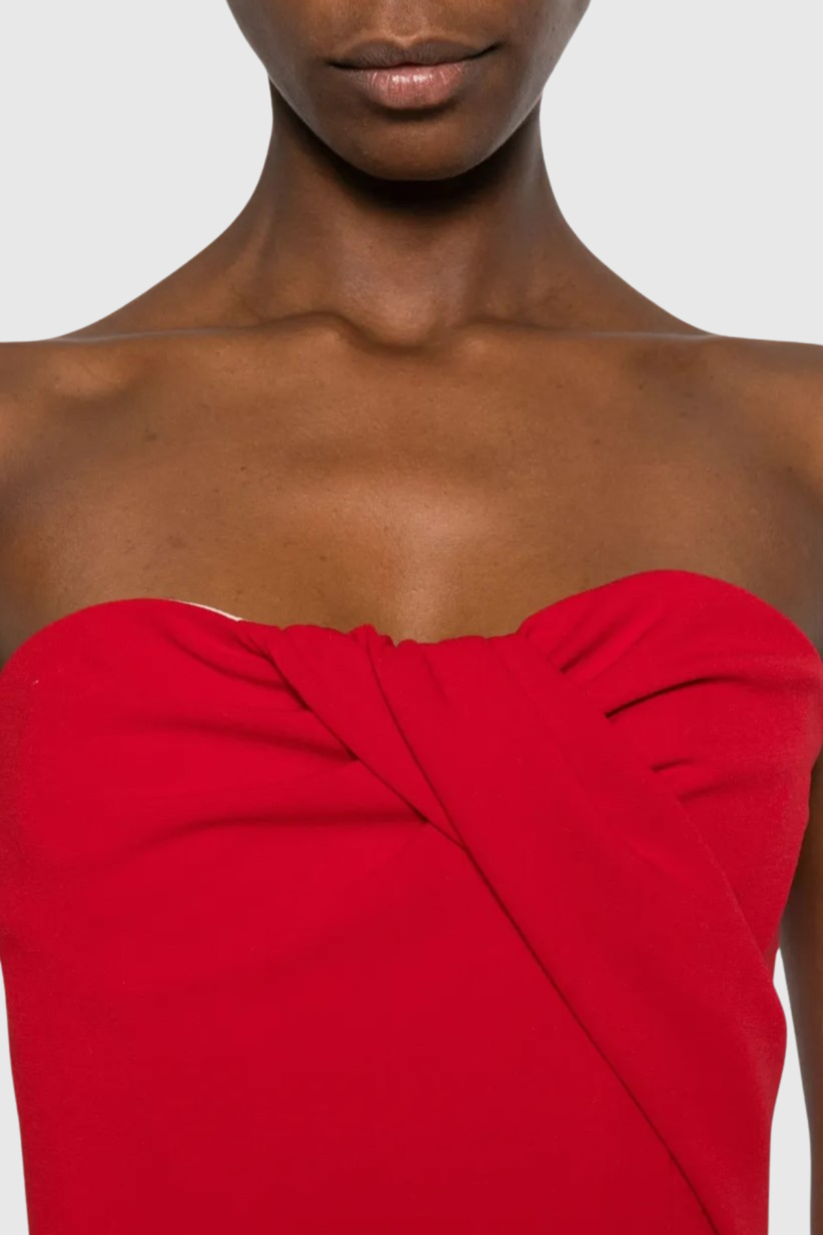 Assisi Strapless Draped Mini Dress - Red