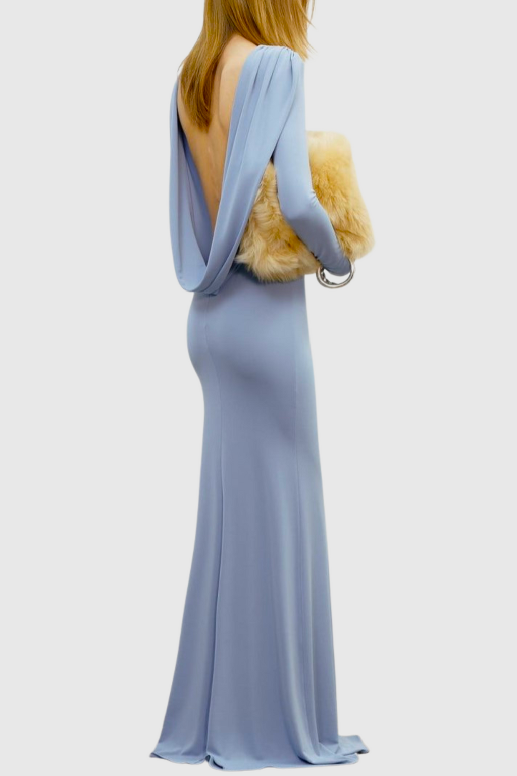 Asten Backless Draped Maxi Dress