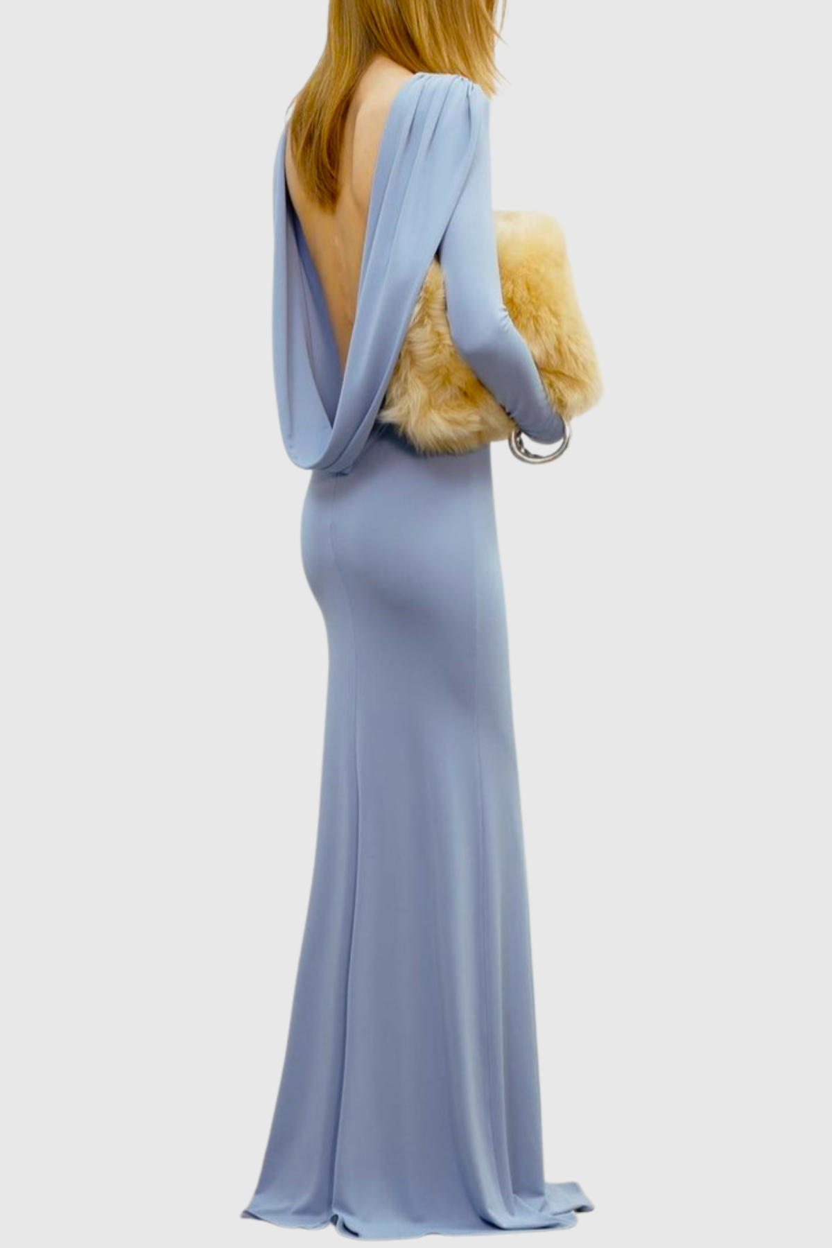 Asten Backless Draped Maxi Dress