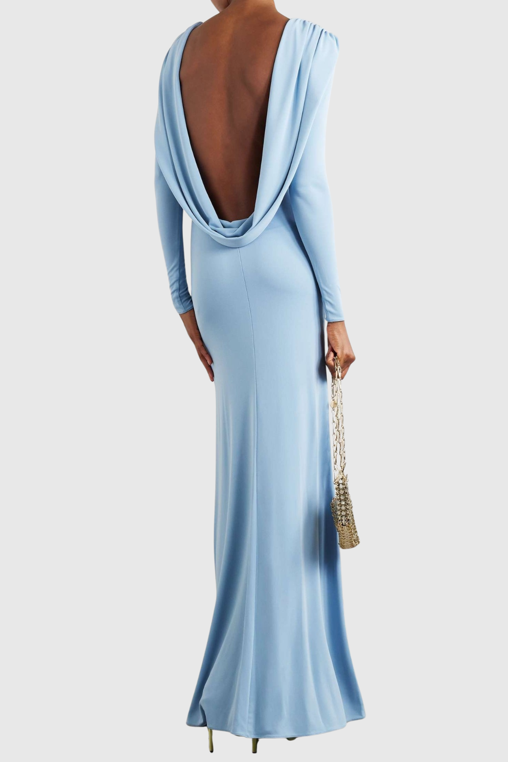 Asten Backless Draped Maxi Dress