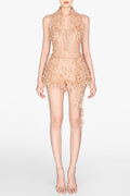 Barron Lace Jacquard Fringe Jumpsuit