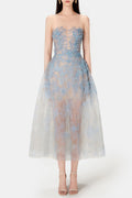 Batya Lace Sleeveless Midi Dress - Blue