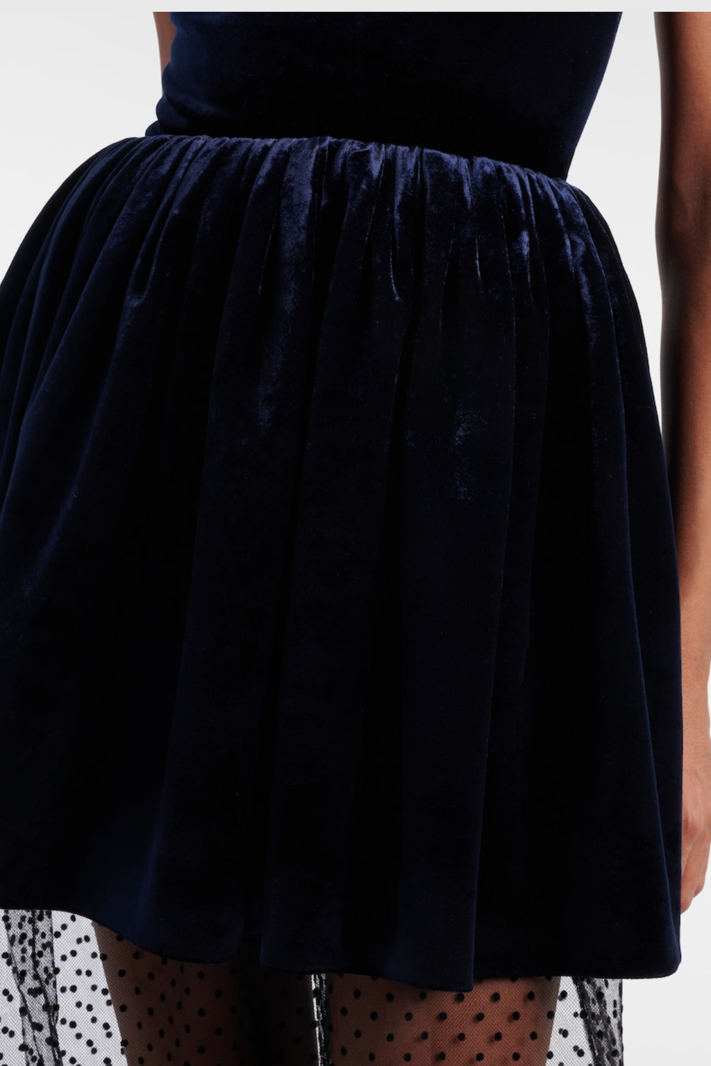 Benton Velvet Polka Dot Tulle Maxi Dress - Blue