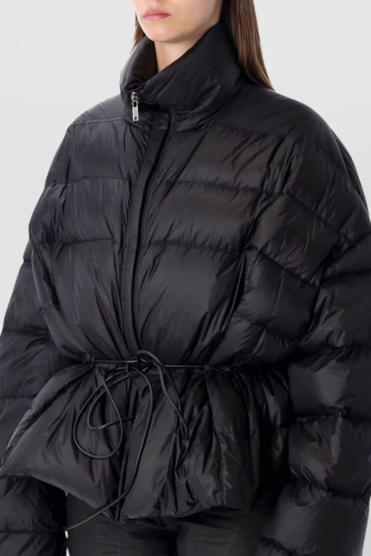 Berfara Quilted Drawstring Jacket - Black