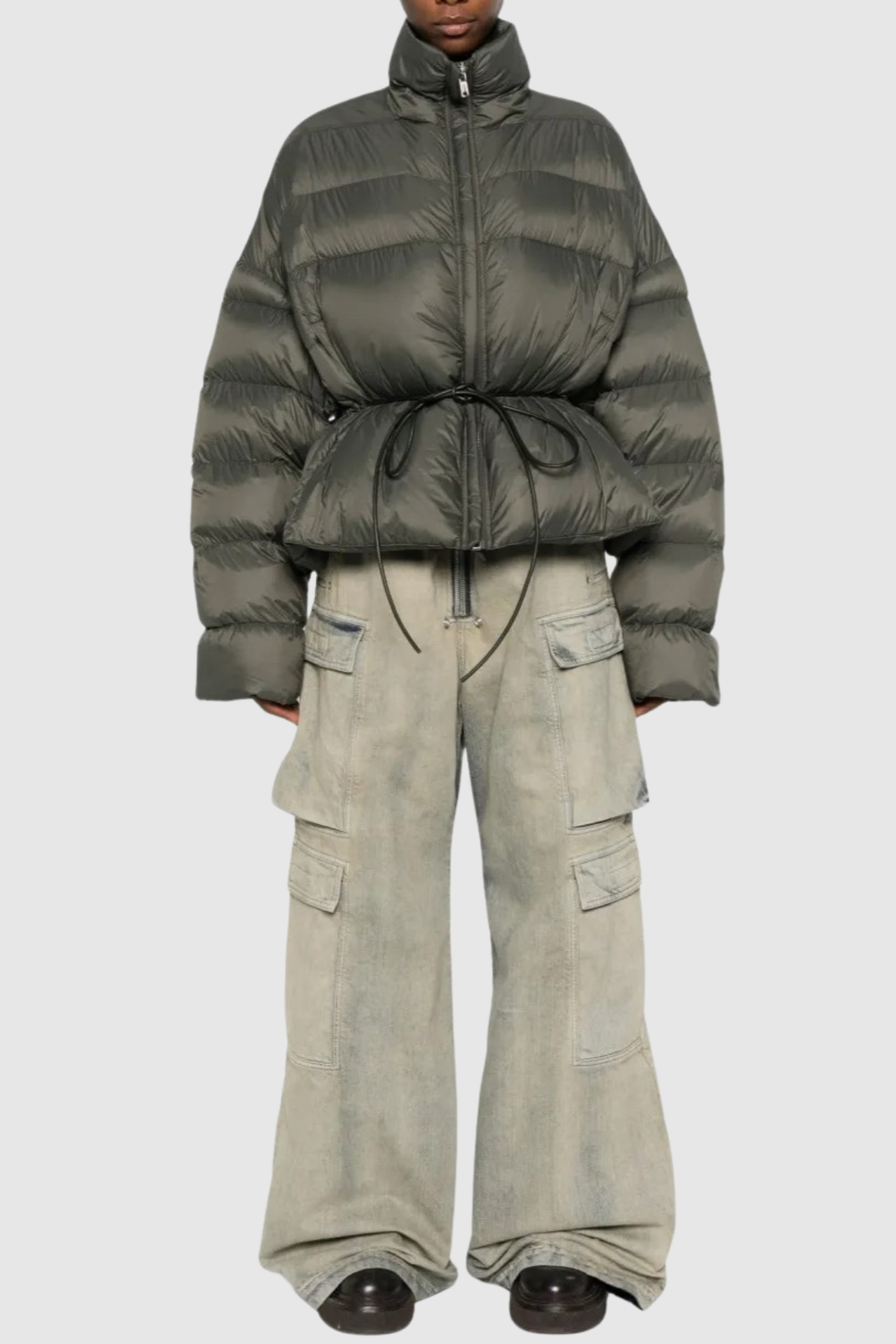 Berfara Quilted Drawstring Jacket - Green