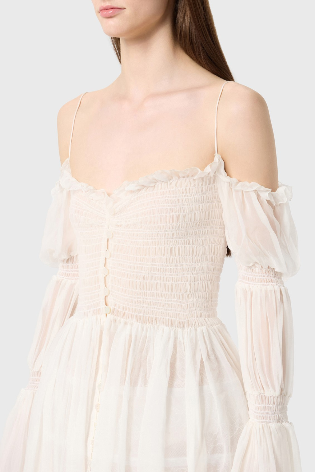 Biedo Off Shoulder Chiffon Maxi Dress