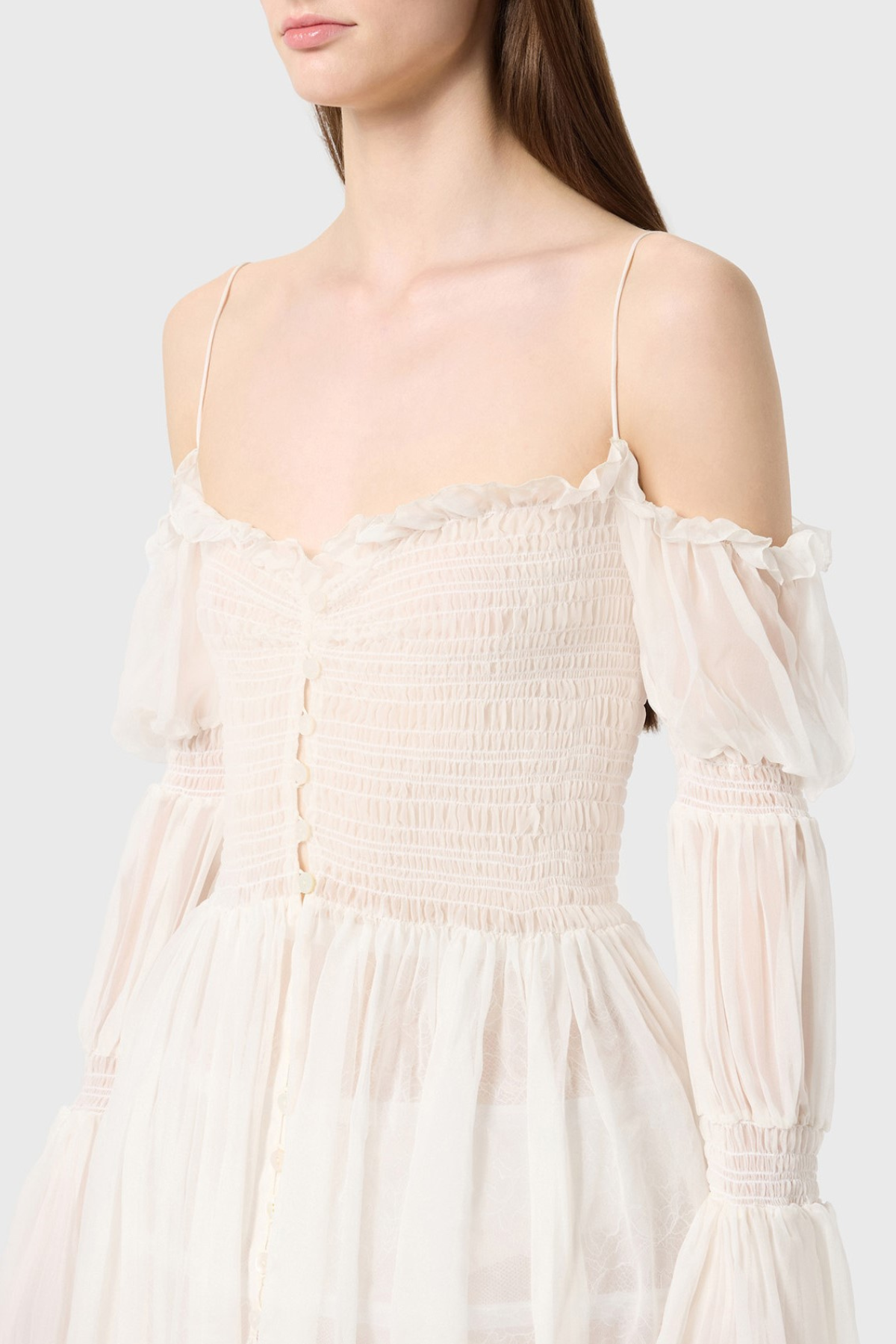 Biedo Off Shoulder Chiffon Maxi Dress