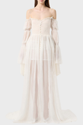 Biedo Off Shoulder Chiffon Maxi Dress