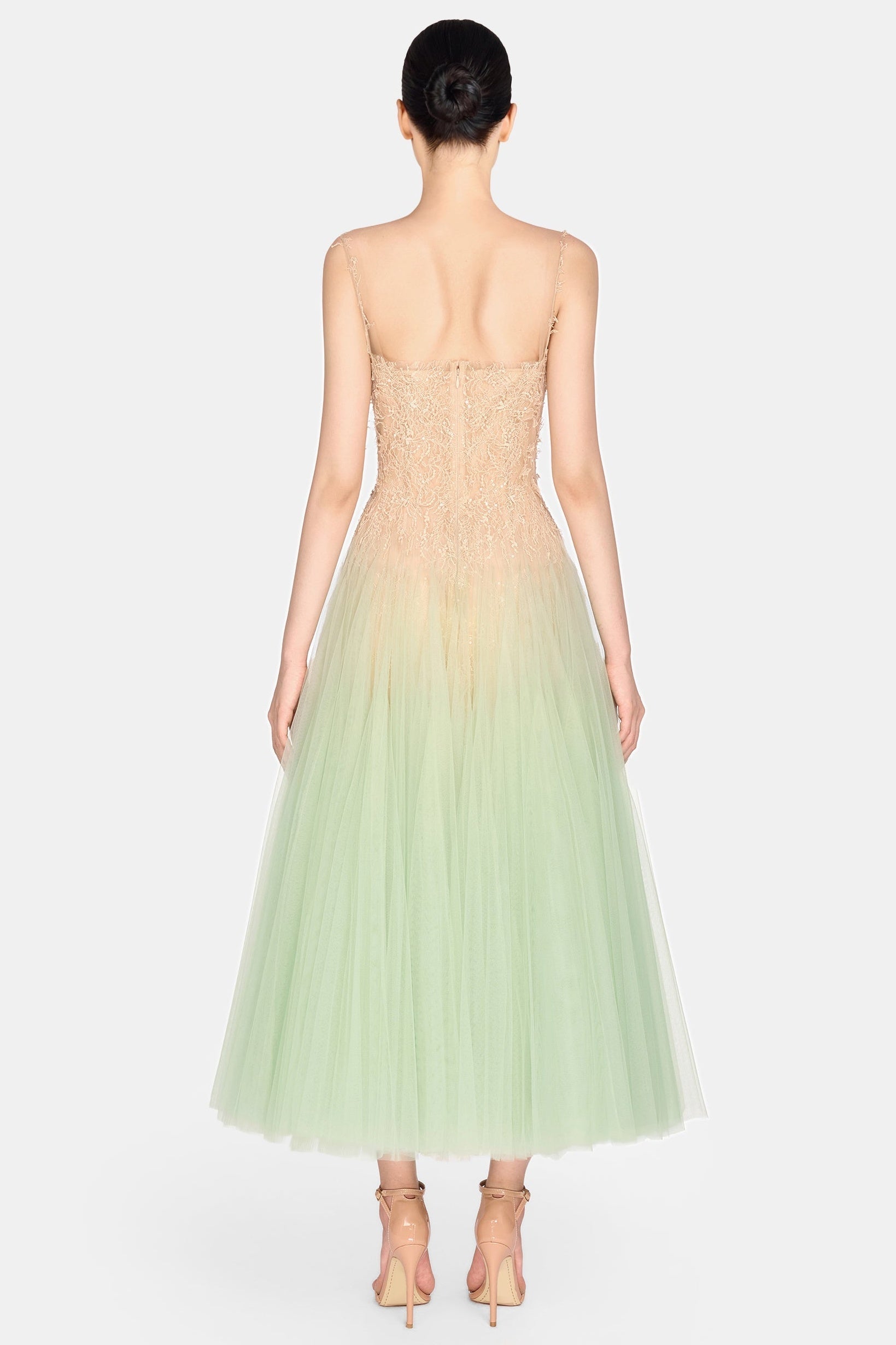 Bitzer Mint Ombre Lace Jacquard Midi Dress