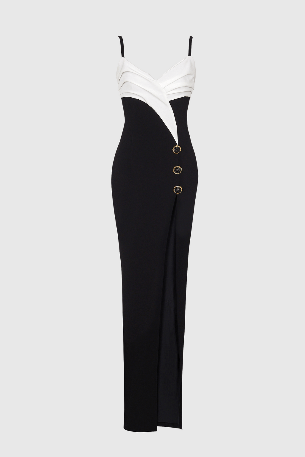 Bruna Two-Tone Split Maxi Bandage Dress