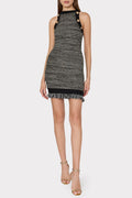 Cailean Fringe Tweed Sleeveless Mini Dress