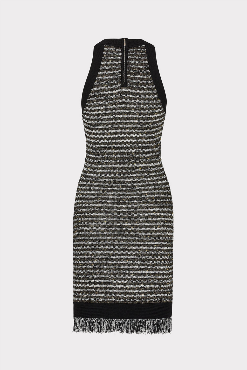 Cailean Fringe Tweed Sleeveless Mini Dress