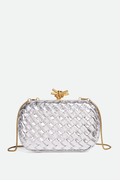 Capella Woven Knot Clutch - Silver