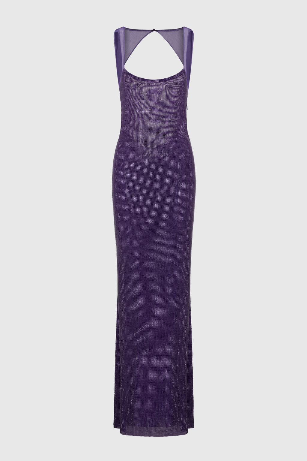 Caria Crystal Embellished Backless Maxi Dress - Purple
