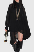 Carii Ruched Blouse - Black