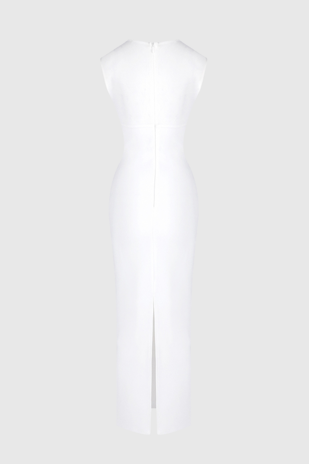 Carmina Mesh Paneled Maxi Bandage Dress - White